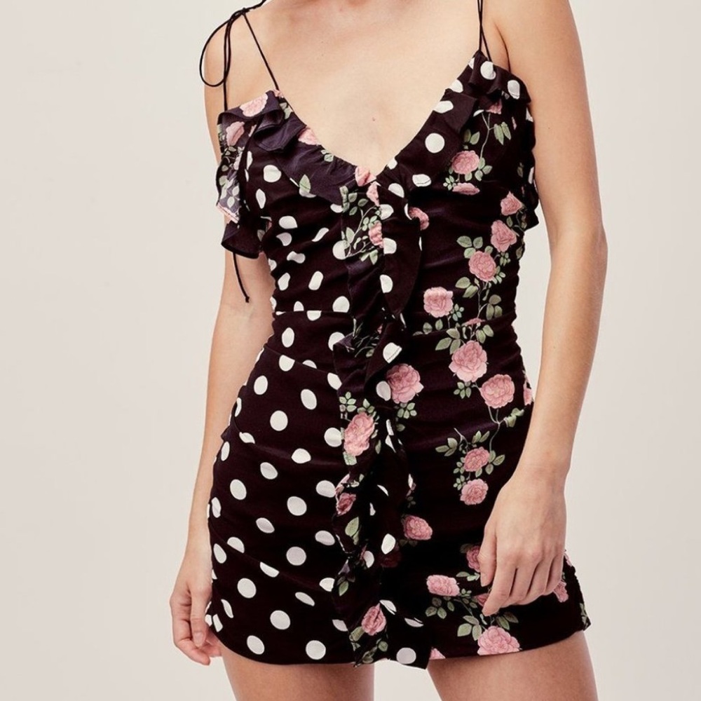 For Love & Lemons Mochi Dress - Noir Roses